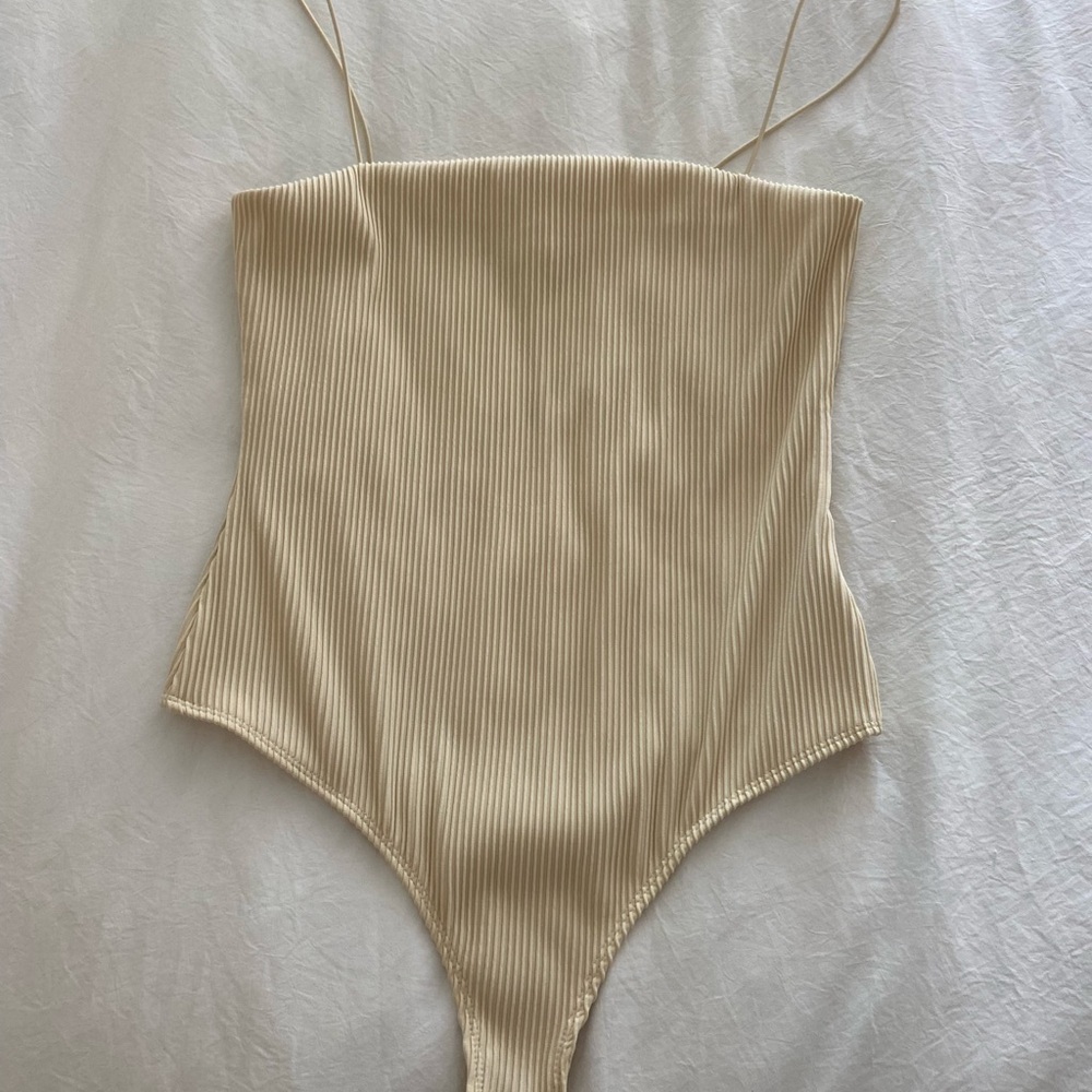 Butter Yellow Ribbed Body Suit